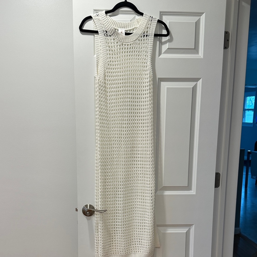 Shade & Shore Cream Sleeveless Midi Dress